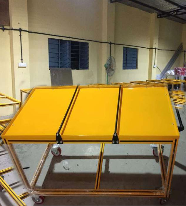 Coloured Aluminium Extrusion, Yellow Material Handling Trolleys